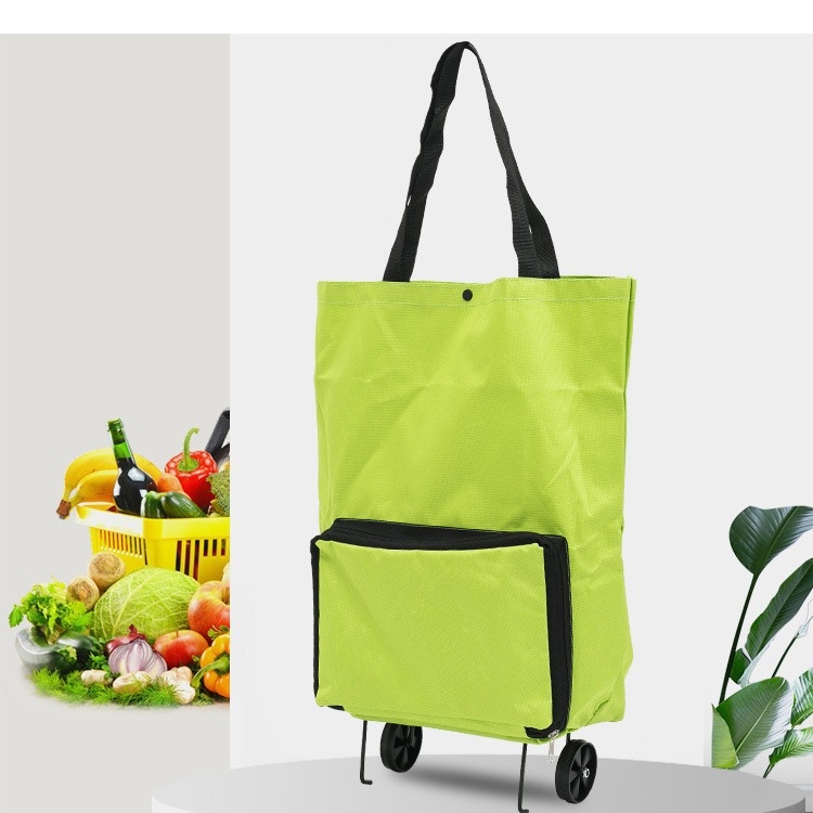 двуколесна пазарска количка, сгъваема, преносима, Oxford плат, максимално натоварване 20 кг