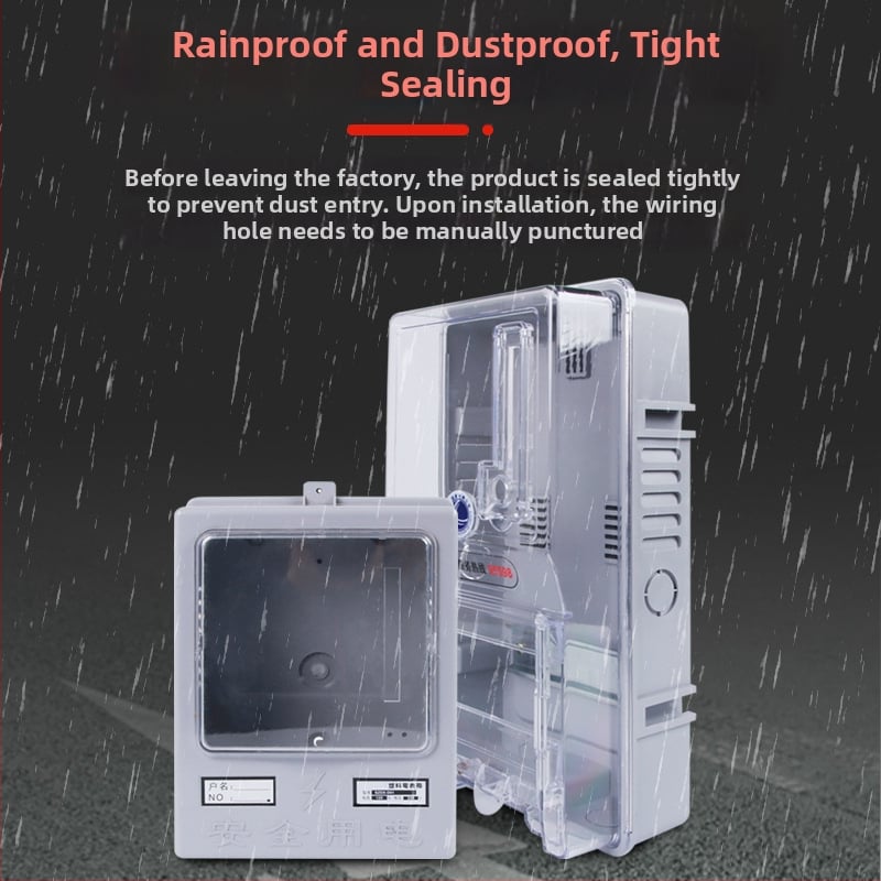 Еднофазен ABS шкаф за електромер с PC капак, повърхностно монтиран, IP20, 63A