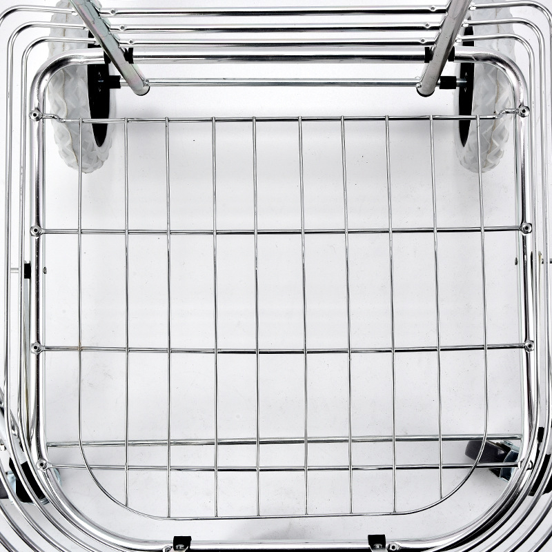 Четириколесна количка за пазаруване с дръжка, сгъваема и лека, алуминиева сплав, товароподемност 20 кг