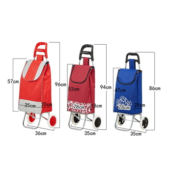 Двуколесна преносима количка за пазаруване с метална рамка, минималистичен стил, максимално натоварване: 25