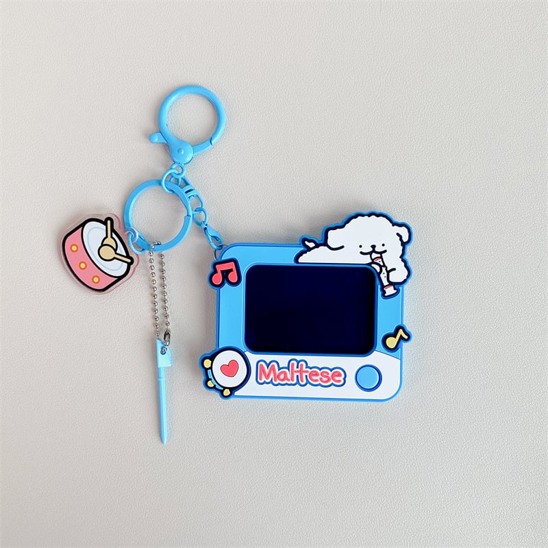 Αξεσουάρ κολιέ – γλυκό σκυλάκι σε γραμμικό σχέδιο, σειρά Πίνακας Σχεδίασης, διακόσμηση για τσάντα