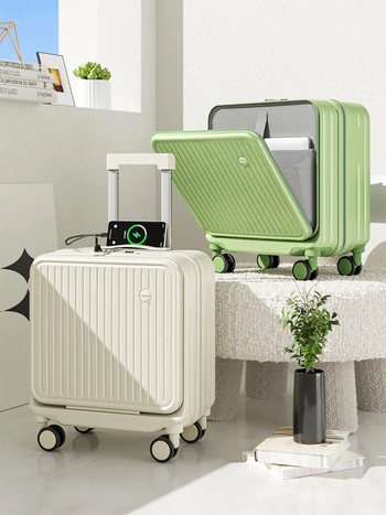 Putni kofer s prednjim otvaranjem i USB, ultralak ABS/PC kufer, otporan na ogrebotine, težina 2,5 kg