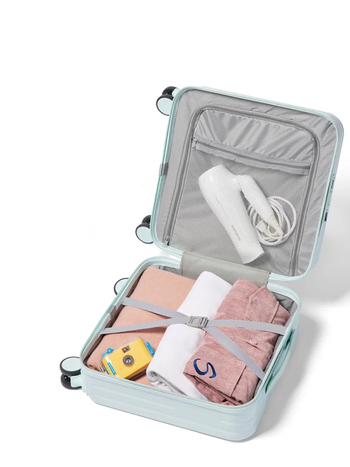 Putni kofer s prednjim otvaranjem i USB, ultralak ABS/PC kufer, otporan na ogrebotine, težina 2,5 kg