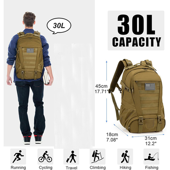 Тактически раница камуфляж за открито, Oxford платно, водоустойчива, износоустойчива, дишаща, разширяваща се, урбан приключенски стил, модел SL165