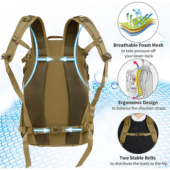 Тактически раница камуфляж за открито, Oxford платно, водоустойчива, износоустойчива, дишаща, разширяваща се, урбан приключенски стил, модел SL165