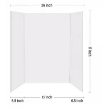 Shengming трисгъваема постерна дъска, бяла, UV печат върху corrugated хартия, 1 бр., за домашен офис