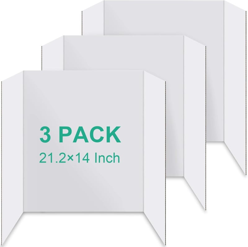 Shengming трисгъваема постерна дъска, бяла, UV печат върху corrugated хартия, 1 бр., за домашен офис