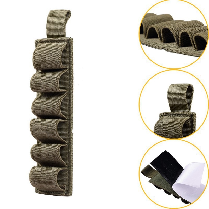 Тактически 6-слотов патронен джоб с велкро за открито, мултифункционален (Материал: еластична гумена лента; Персонализация: Да; Печатано лого: Да; За мъже и жени)