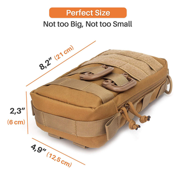 Taktička MOLLE torba za outdoor – EDC skladištenje uz nož i alat, prva pomoć, materijal 600D Oxford (kamuflažni vojni stil)