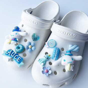 Mini dodaci za cipele Crocs stila – crtani pas s motivom cimeta, odvojni cvijet za DIY