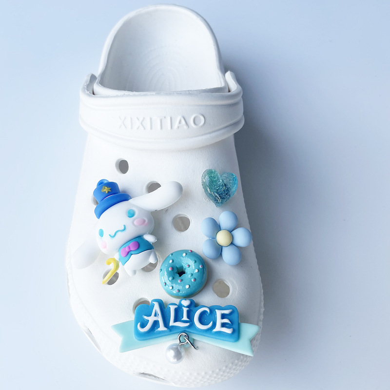 Mini dodaci za cipele Crocs stila – crtani pas s motivom cimeta, odvojni cvijet za DIY