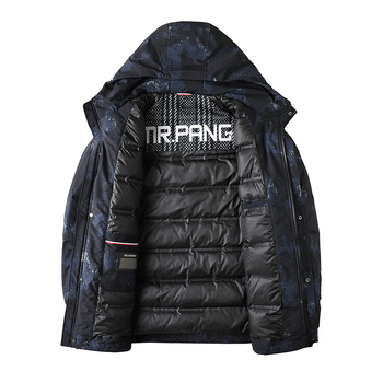 Muška jakna s downom, radnički casual stil, stojeći ovratnik, zatvara se na zip, 650 punjenja, vanjski materijal 100% poliester, vodootporna i otporna na vjetar