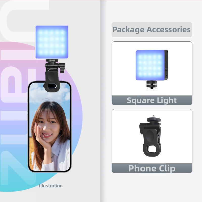 VL49RGB LED de umplere RGB pentru fotografie; lumină portabilă pentru telefoane mobile și camere; potrivit pentru streaming live
