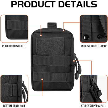 Nothing Тактическа Малка Чанта MOLLE за Дейности на Открито, Oxford плат, износоустойчива, унисекс