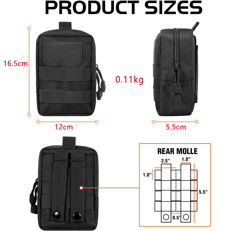 Nothing Тактическа Малка Чанта MOLLE за Дейности на Открито, Oxford плат, износоустойчива, унисекс