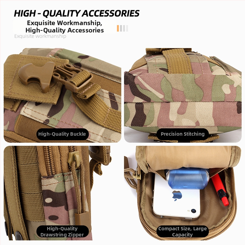 MOLLE maskirna taktika EDC torbica za pojas, vodootporna, lagana, unisex, MOLLE-kompatibilna za aktivnosti na otvorenom