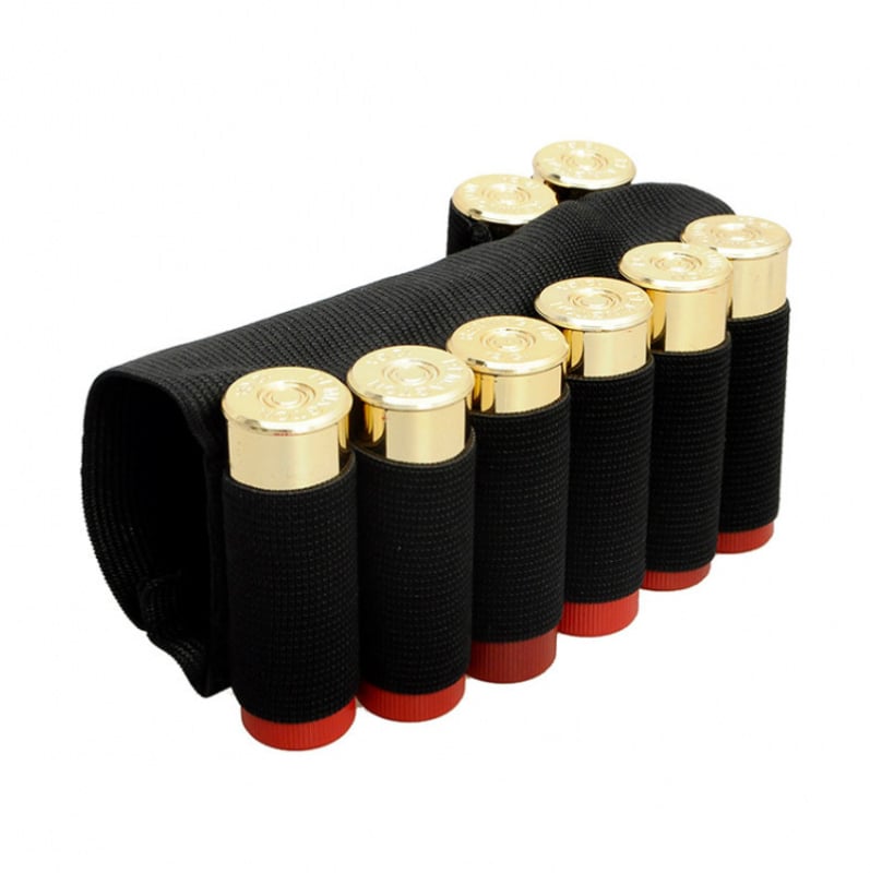 Set universal pentru suport muniție outdoor — stânga/dreapta, 8 găuri, cauciuc elastic, cu logo