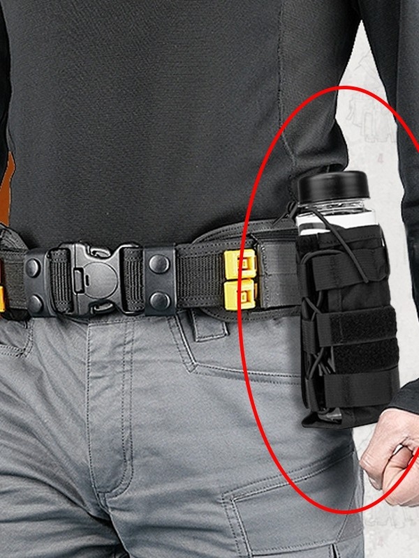 Taktična torba za bocu vode s džepom za telefon, vanjska torba oko struka, višenamjenska torba dodataka — poliester, otporna na habanje, proširiva, prostor za pohranu