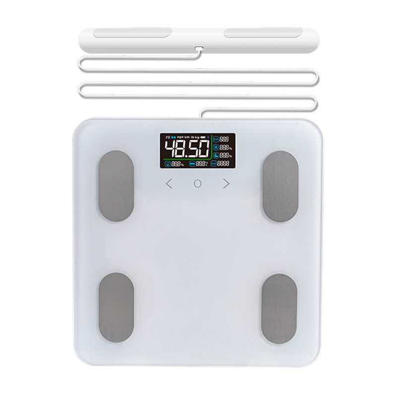 Везна за телесни мазнини с осем електрода и VA дисплей, Bluetooth свързаност, анализ на телесни мазнини и вода, капацитет 180 кг
