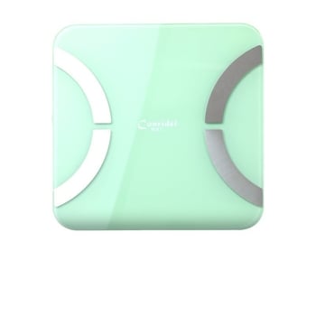 Bluetooth везна за измерване на телесни мазнини за домашен фитнес, презареждаща се, безжично синхронизиране на данни, съвместима с Android и iOS, обхват на теглото 0,2–180 кг