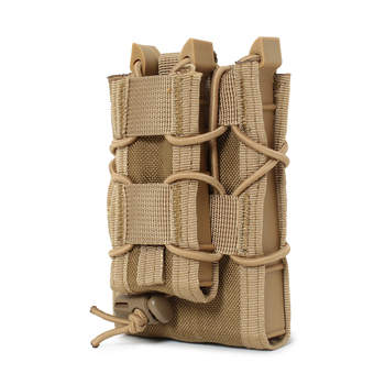 Dual MOLLE torbica za magazinske spremnike 9mm i 5.56, s brzim oslobađanjem i torbom za dodatke (Materijal: Nylon; Upotreba: vanjski sportovi; Godina izdavanja: proljeće 2023; Kategorija: vanjski kamuflažni, vojne torbe)
