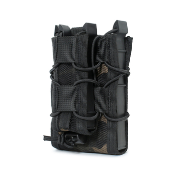 Dual MOLLE torbica za magazinske spremnike 9mm i 5.56, s brzim oslobađanjem i torbom za dodatke (Materijal: Nylon; Upotreba: vanjski sportovi; Godina izdavanja: proljeće 2023; Kategorija: vanjski kamuflažni, vojne torbe)