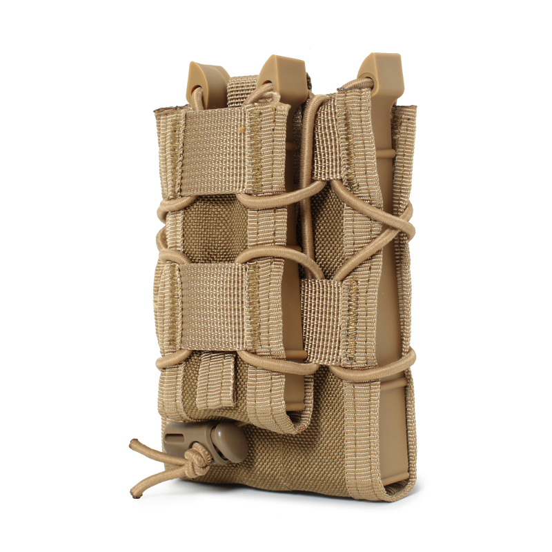 Dual MOLLE torbica za magazinske spremnike 9mm i 5.56, s brzim oslobađanjem i torbom za dodatke (Materijal: Nylon; Upotreba: vanjski sportovi; Godina izdavanja: proljeće 2023; Kategorija: vanjski kamuflažni, vojne torbe)