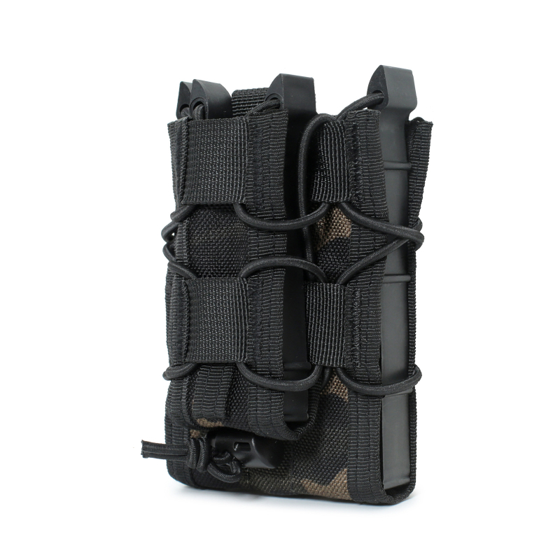 Dual MOLLE torbica za magazinske spremnike 9mm i 5.56, s brzim oslobađanjem i torbom za dodatke (Materijal: Nylon; Upotreba: vanjski sportovi; Godina izdavanja: proljeće 2023; Kategorija: vanjski kamuflažni, vojne torbe)