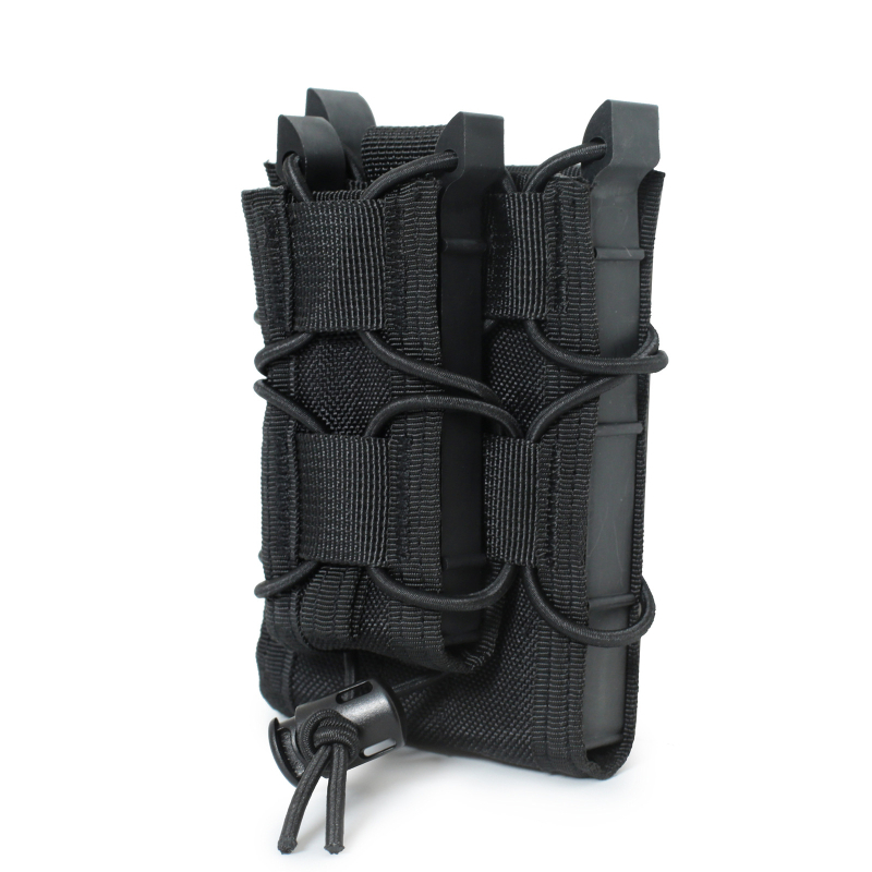 Dual MOLLE torbica za magazinske spremnike 9mm i 5.56, s brzim oslobađanjem i torbom za dodatke (Materijal: Nylon; Upotreba: vanjski sportovi; Godina izdavanja: proljeće 2023; Kategorija: vanjski kamuflažni, vojne torbe)