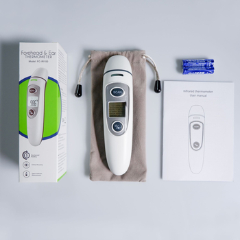 Интелигентен инфрачервен термометър FC-IR100 за чело и ухо, Bluetooth, LCD дисплей, гласово известяване, експортиране на данни