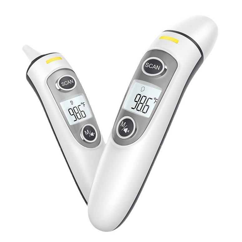 Интелигентен инфрачервен термометър FC-IR100 за чело и ухо, Bluetooth, LCD дисплей, гласово известяване, експортиране на данни