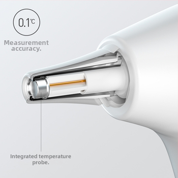 YHT101 Ушен термометър – медицинска прецизност, бързо измерване, аларма за висока температура, използва се през ушния канал, подходящ за бебета, деца и възрастни