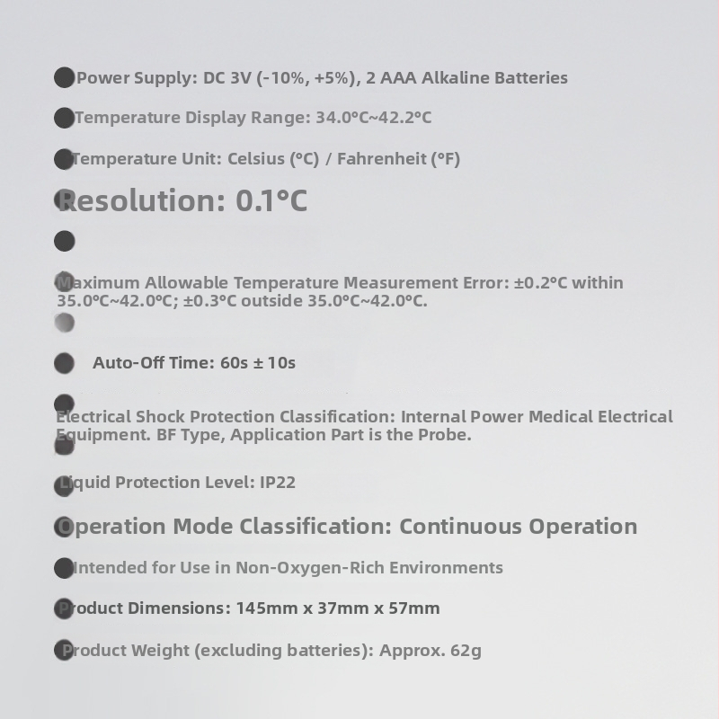 YHT101 Ушен термометър – медицинска прецизност, бързо измерване, аларма за висока температура, използва се през ушния канал, подходящ за бебета, деца и възрастни