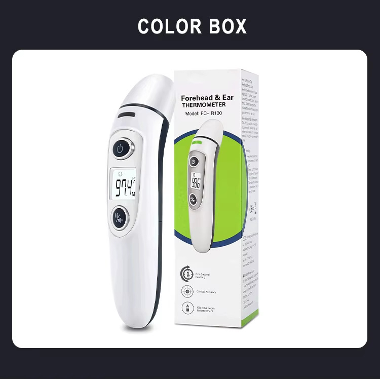 Ушен инфрачервен термометър за бебета и деца, домашна употреба, LCD дисплей, бързо измерване, нощен режим, водоустойчив