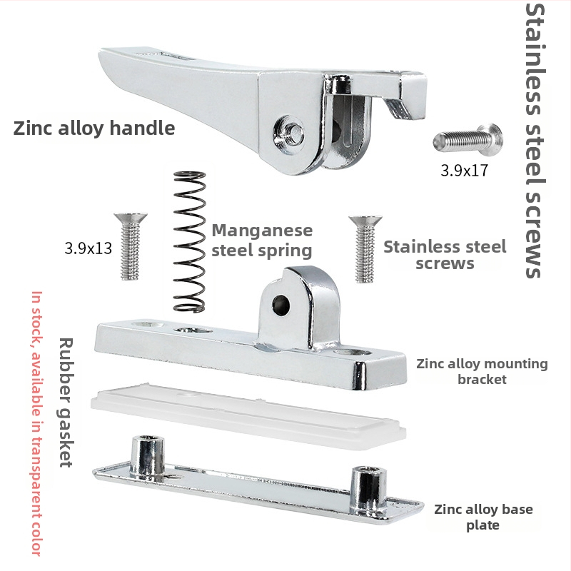 Monledge Zámok s hákom – Frameless Glass Snap Lock, zliatina zinku, na posuvné okná, moderný dizajn