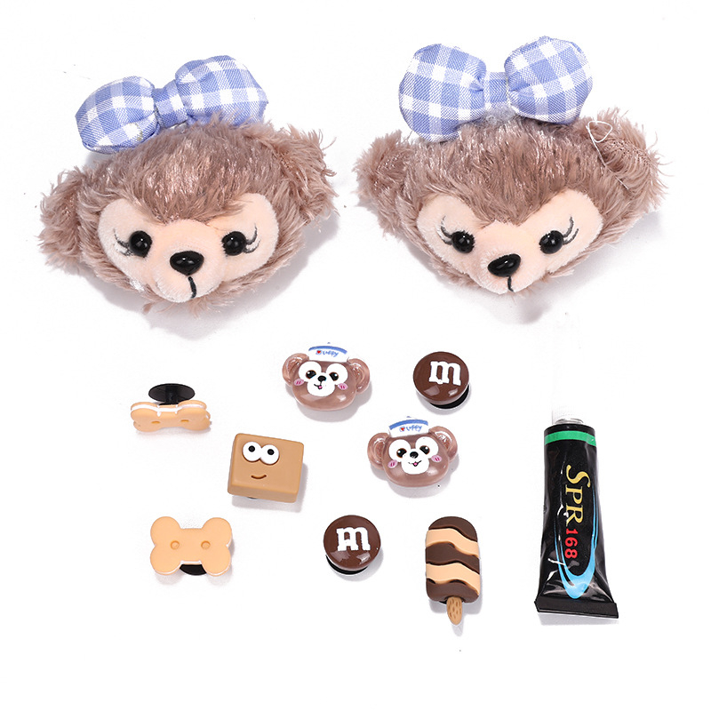 DIY dodaci za Crocs‑stil cipele: privjesak s ugljenu kuglicom i plišanom kuglicom, privjesak s cartoon elf lutkom; model 1; pogodna za sandale i papuče; modni stil; ljeto, proljeće, jesen