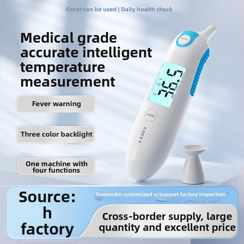 Infracrveni digitalni termometar, medicinske klase, ručni za čelo, model KFT-22M, mjeri temperaturu objekta i okolne temperature, napajanje 2x AAA baterije