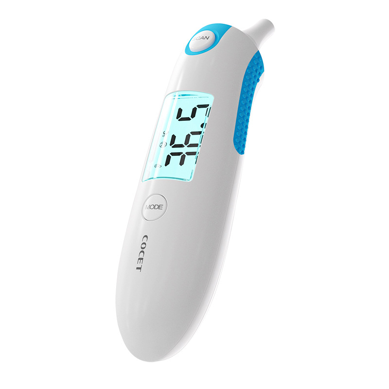 Infracrveni digitalni termometar, medicinske klase, ručni za čelo, model KFT-22M, mjeri temperaturu objekta i okolne temperature, napajanje 2x AAA baterije