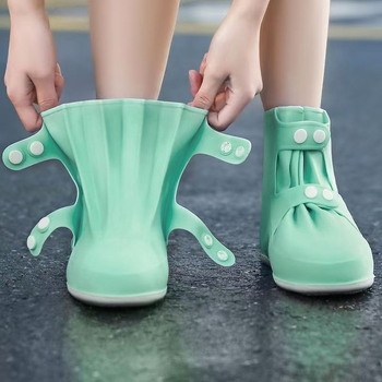 За възрастни протектори за обувки против дъжд, средна дължина, против хлъзгане, износоустойчиви, устойчиви на сняг, преносими за външна употреба