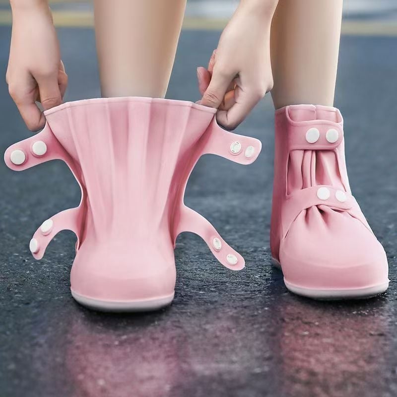 За възрастни протектори за обувки против дъжд, средна дължина, против хлъзгане, износоустойчиви, устойчиви на сняг, преносими за външна употреба