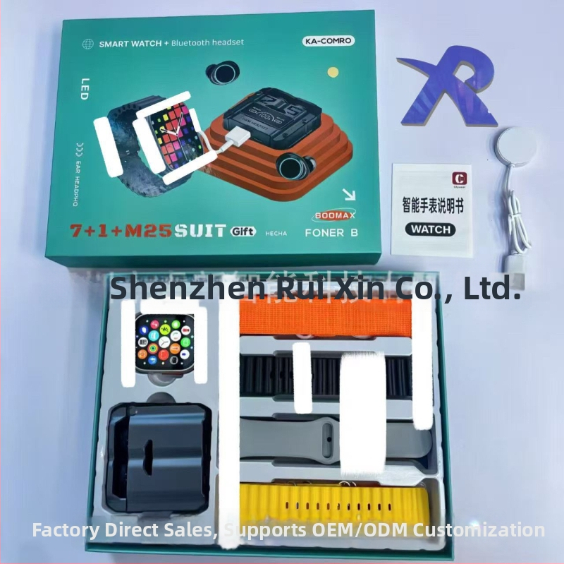 Set inteligentných hodiniek so 7 remienkami a Bluetooth slúchadlom, bezdrôtové nabíjanie, sledovanie zdravia (srdcový tep, krvný tlak, spánok)