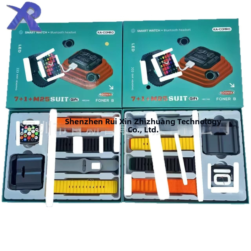 Set inteligentných hodiniek so 7 remienkami a Bluetooth slúchadlom, bezdrôtové nabíjanie, sledovanie zdravia (srdcový tep, krvný tlak, spánok)