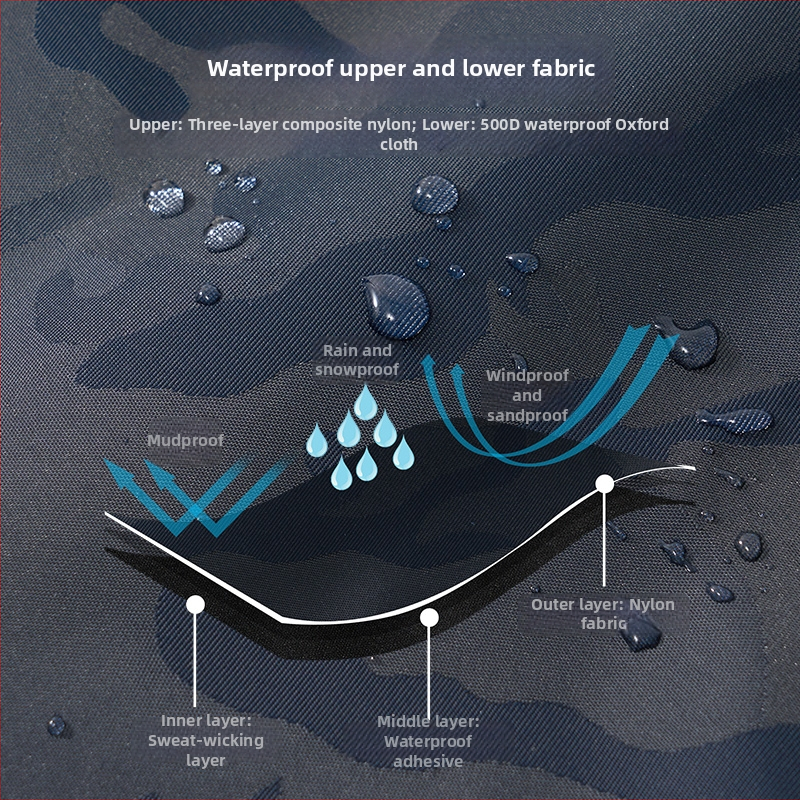 Obal na topánky pre turistiku a horolezectvo; nepremokavý, proti snehu, blatu a piesku; odolný voči opotrebeniu a roztrhnutiu; unisex