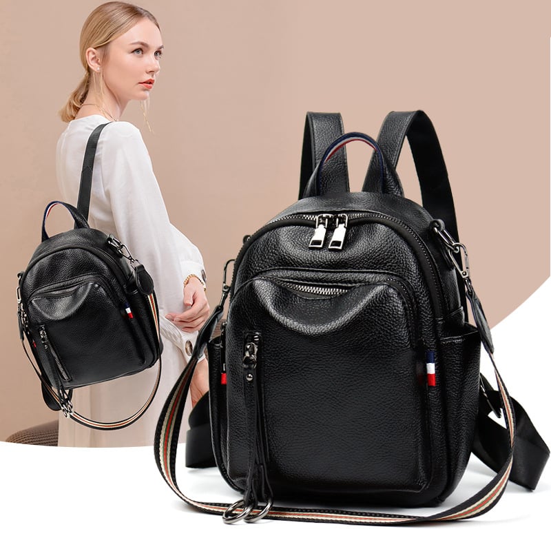 MOOKEVE Ženski mini ruksak – korejski stil, PU koža, ulični trend, vodootporan, zatvarač