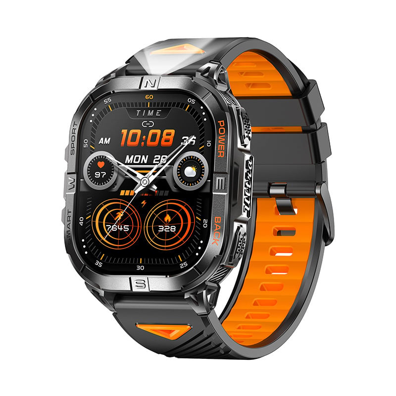 K72 smartwatch cu ecran AMOLED, apeluri Bluetooth, GPS, monitorizarea ritmului cardiac și a oxigenului din sânge.