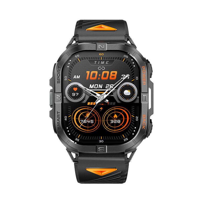 K72 smartwatch cu ecran AMOLED, apeluri Bluetooth, GPS, monitorizarea ritmului cardiac și a oxigenului din sânge.