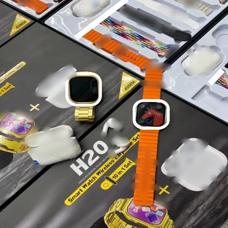 H20Ultra Pametni sat 10-u-1 komplet: praćenje otkucaja srca, krvni tlak, zasićenost kisikom, brojač koraka, NFC