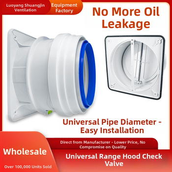 Anti-smoke ventiil köögi väljalasketoru jaoks, universaalne suitsutoru alus, paigaldus: otsene kiire sisestus liimiga, kaal 442 g, bränd Ninety Thousand Li