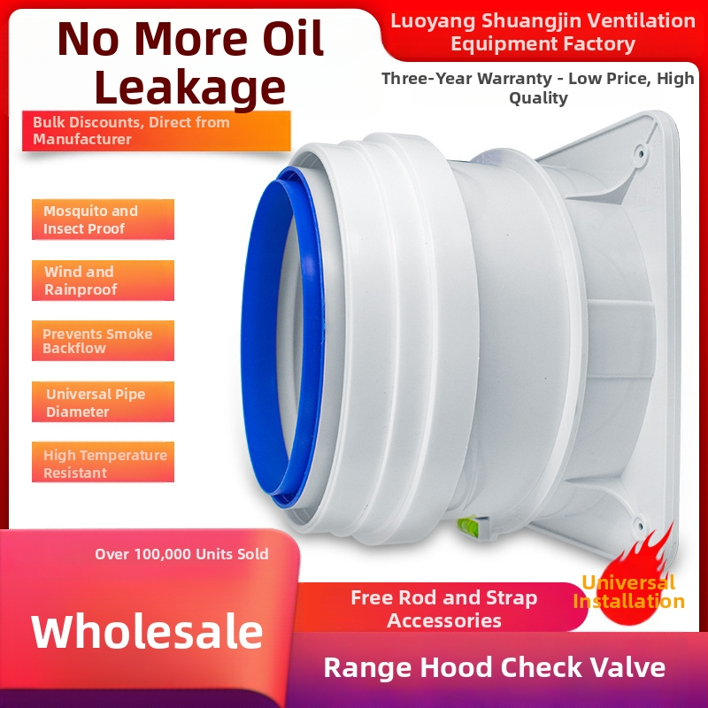 Anti-smoke ventiil köögi väljalasketoru jaoks, universaalne suitsutoru alus, paigaldus: otsene kiire sisestus liimiga, kaal 442 g, bränd Ninety Thousand Li