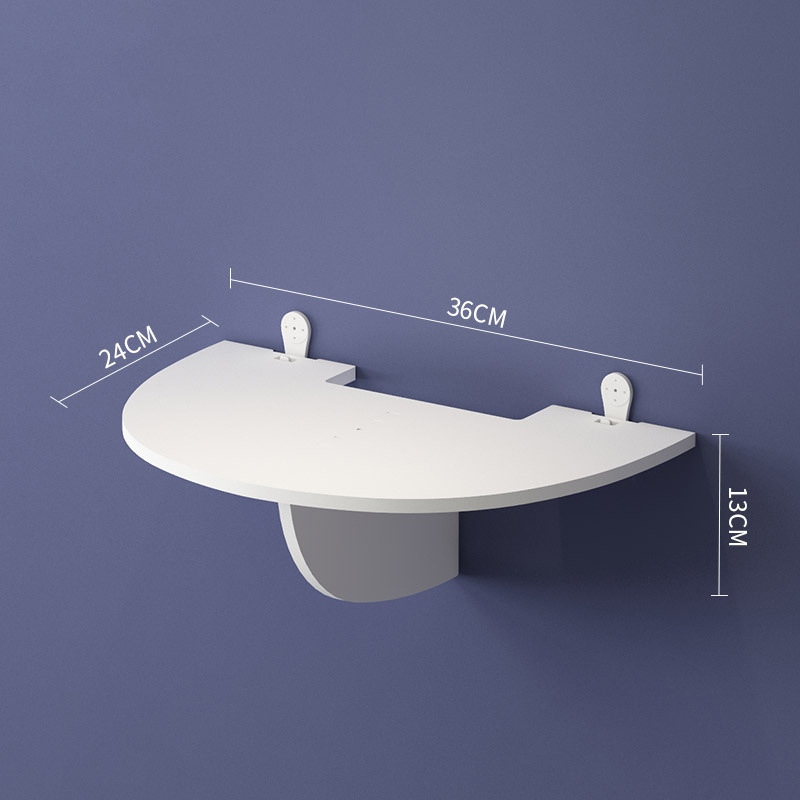 Suport de proiector montat pe perete și raft de depozitare pentru set-top box/router - fără găuri, material PVC lemn-plastic, design semicerc, stil modern minimalist, personalizare disponibilă